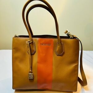 Michael Kors Orange and Tan Satchel